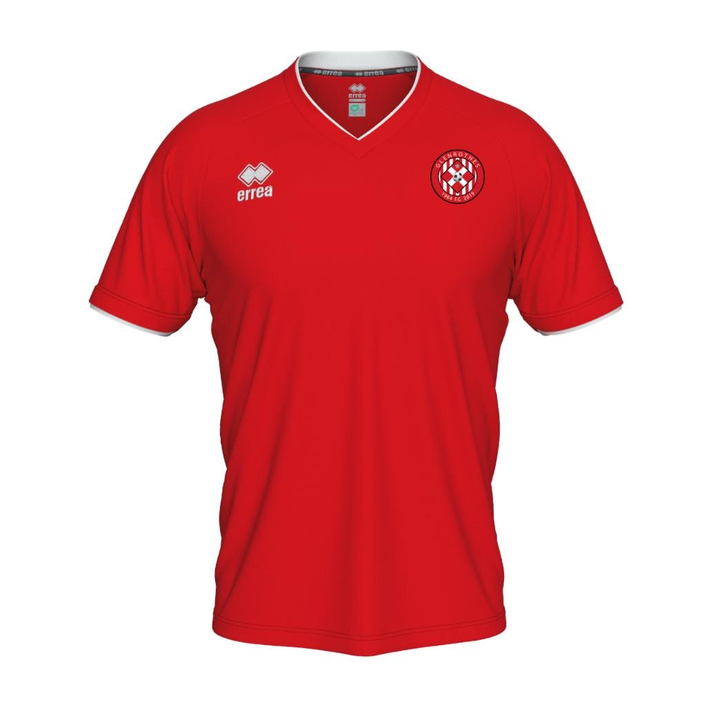 Glenrothes FC home strip — red Errea jersey